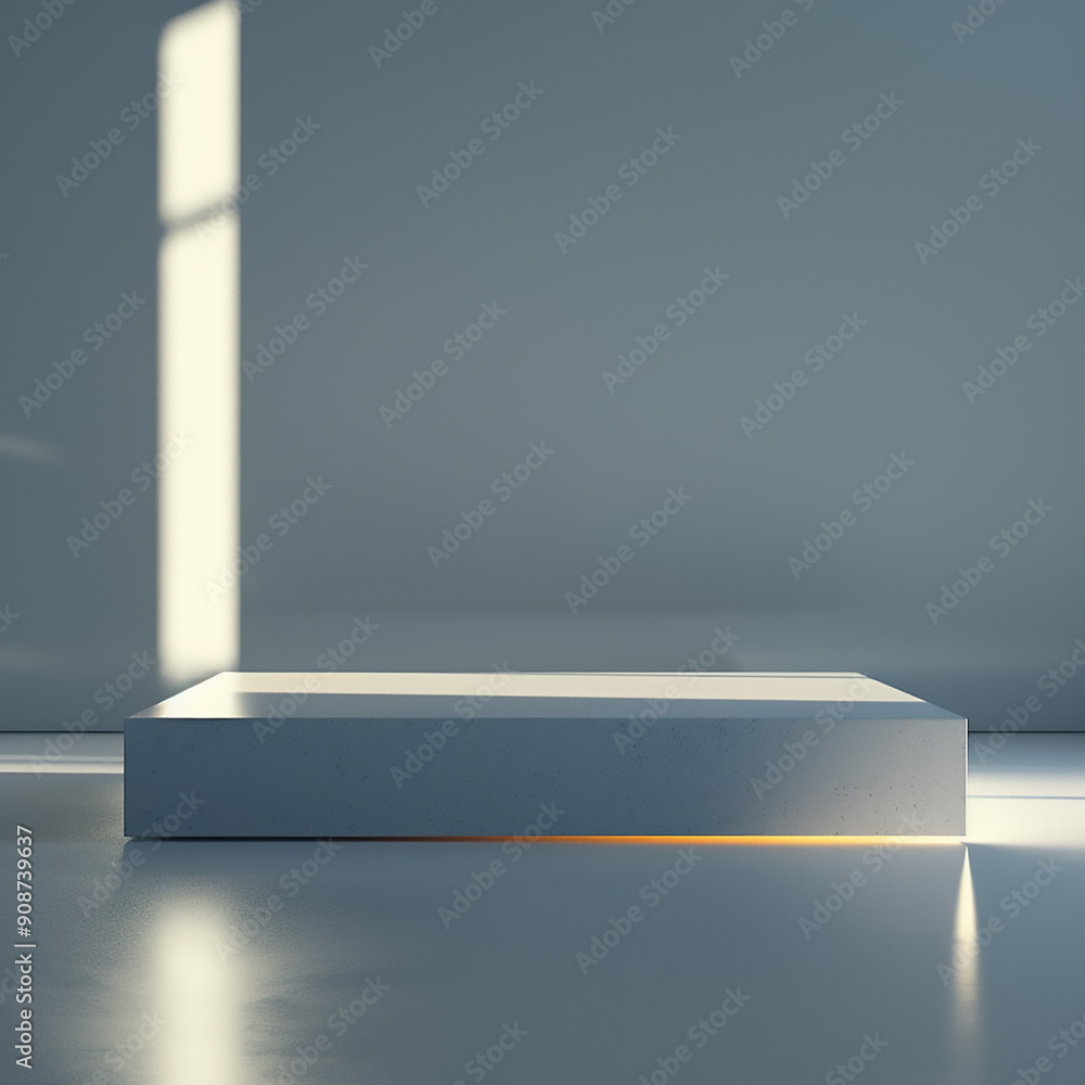 Fototapeta premium Beautiful Of 3d Realistic Of Empty podium mockup stage realistic for Product Showcase