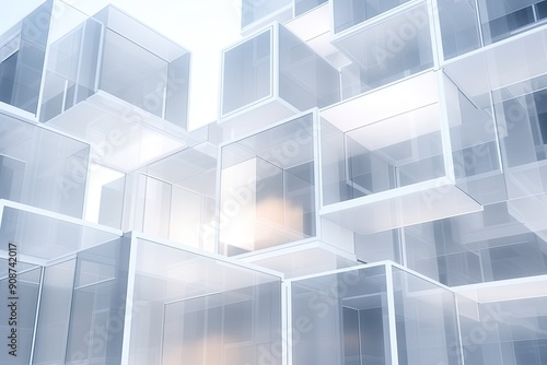 Wallpaper Mural a modern white skyscraper with different windows Torontodigital.ca