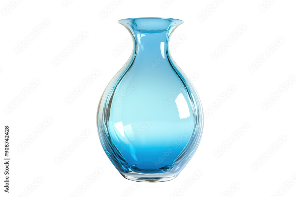 Elegant blue glass vase with a gradient design, showcasing a modern style, isolated on a transparent background. Perfect for floral arrangements and home decor. Elegant blue glass vase with a gradient design, showcasing a modern style, isolated on a transparent background. Perfect for floral arrangements and home decor.