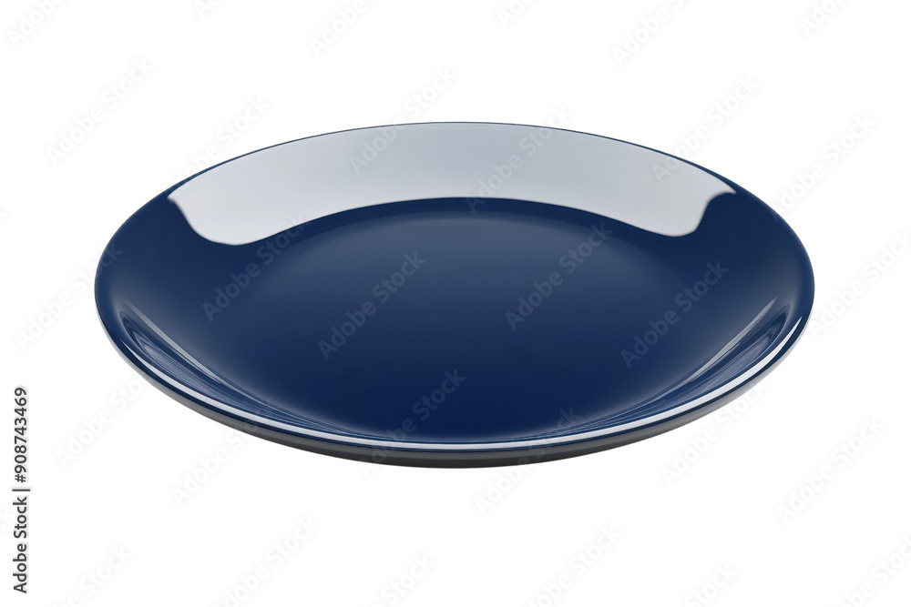 Elegant navy blue ceramic plate isolated on a transparent background. Perfect for dining or kitchen decor, offering a sleek and modern design. Elegant navy blue ceramic plate isolated on a transparent background. Perfect for dining or kitchen decor, offering a sleek and modern design.
