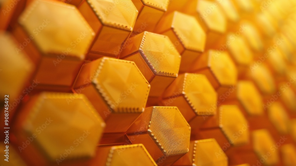A simple honeycomb pattern in shades of yellow A simple honeycomb pattern in shades of yellow
