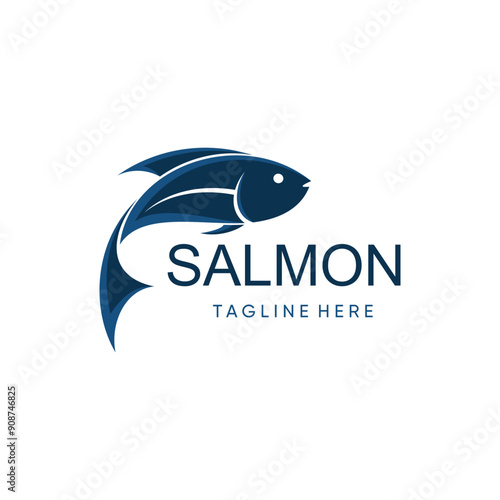 Fish design vector logo with modern simple and creative concept idea