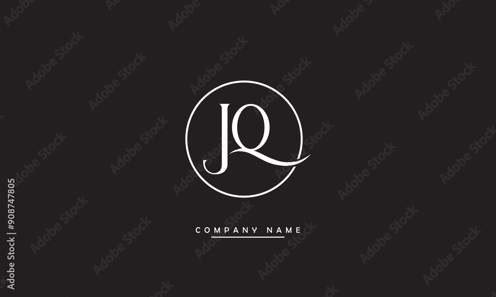 JQ, QJ, J, Q Abstract Letters Logo Monogram JQ, QJ, J, Q Abstract Letters Logo Monogram