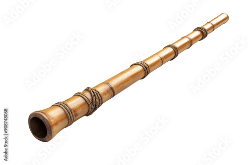 Traditional bamboo flute isolated on transparent background. Perfect for cultural, musical, and educational projects.