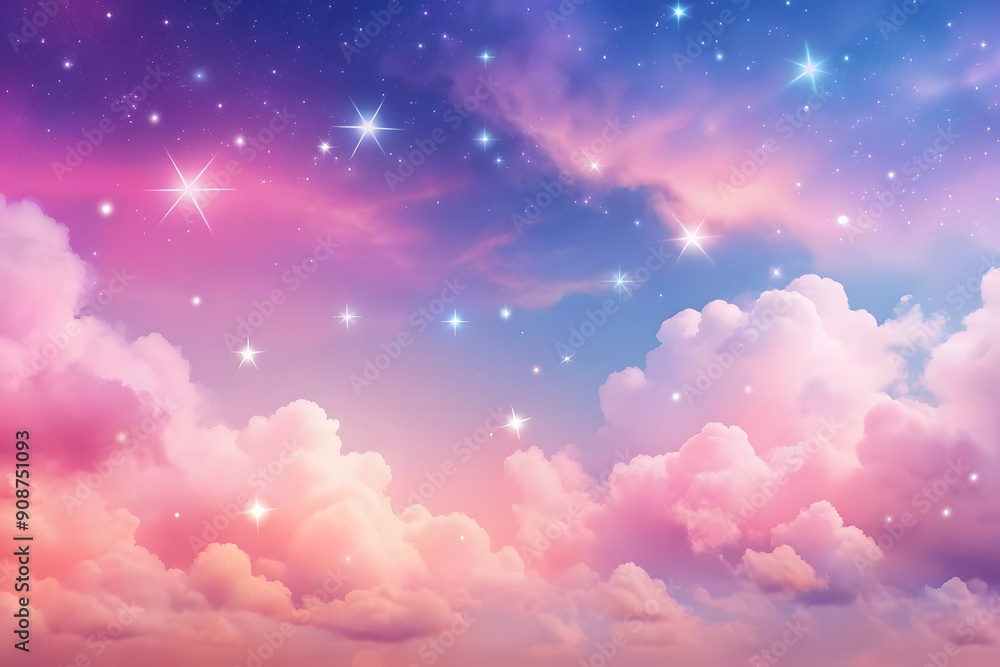A serene expanse of white and blue sky with breathtakingly colorful clouds drifting overhead. A serene expanse of white and blue sky with breathtakingly colorful clouds drifting overhead.