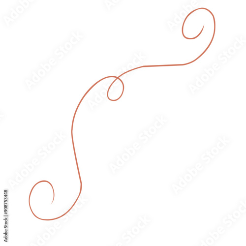  Fourish swirl calligraphy ornament elements. Curl elegant vintage simple design elements. Vector illustration.