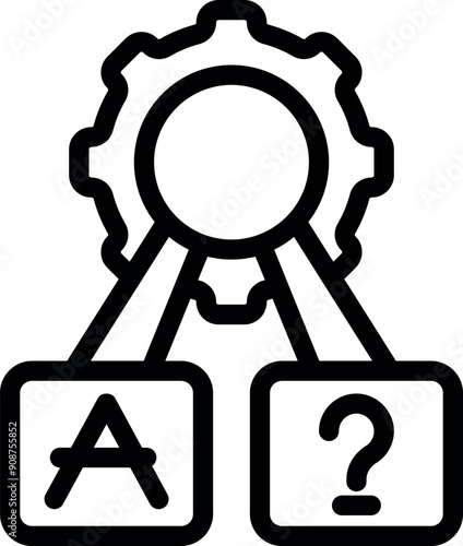 Cogwheel is analyzing data and choosing the best option between a and question mark