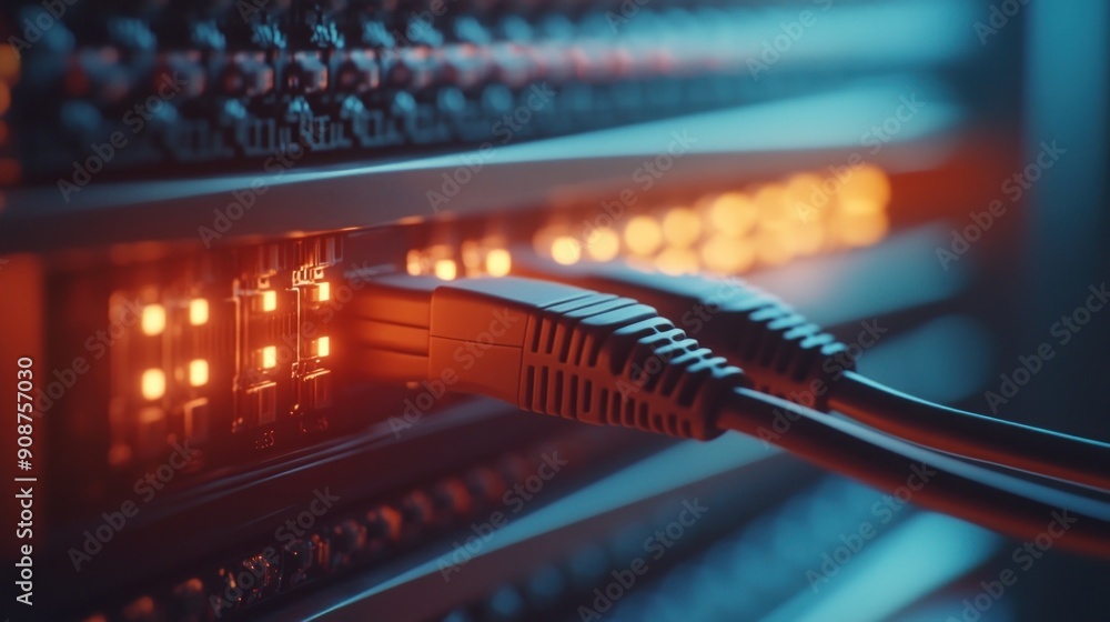 Network Cables Connected to a Server Network Cables Connected to a Server