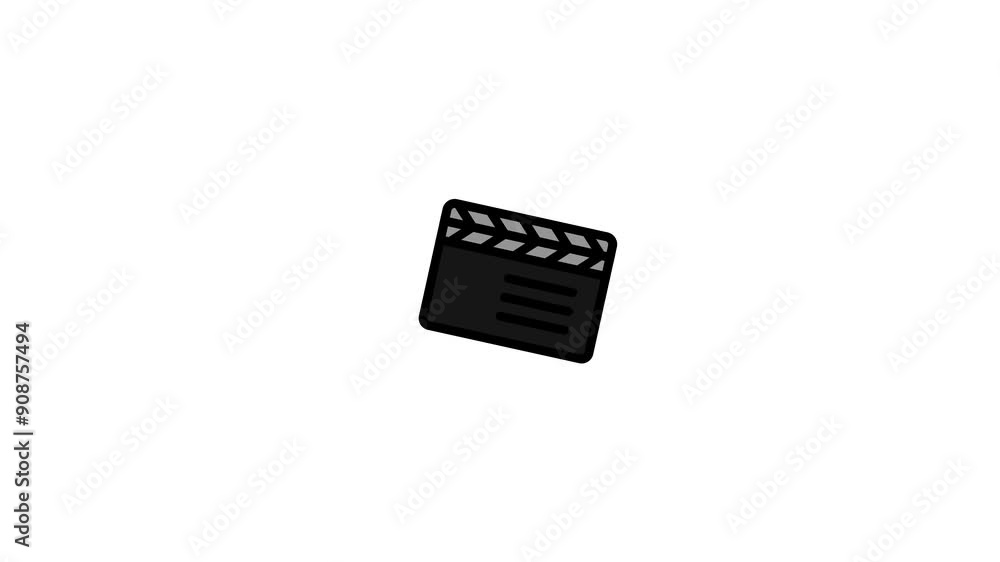 Clapperboard animation icon, take cut animation film, take cut action film, 4K animation. Clapperboard animation icon, take cut animation film, take cut action film, 4K animation.