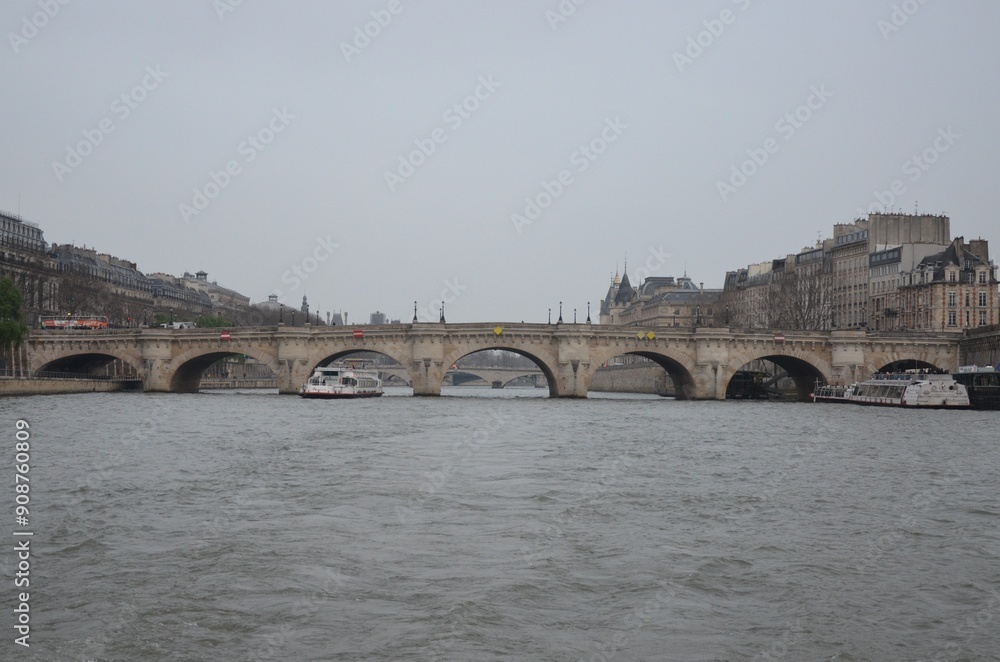 Fototapeta premium Paris, France 03.24.2017: Seine River banks in autumn