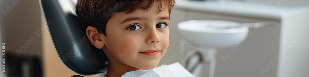 a child in a dentist's chair. Selective focus a child in a dentist's chair. Selective focus