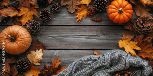 Autumn Warmth: Pumpkin and Knit Scarf photo