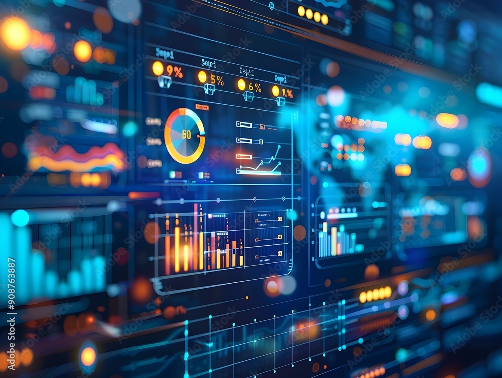 Obraz premium Digital Transformation Data Analytics Dashboard for Small Businesses Program