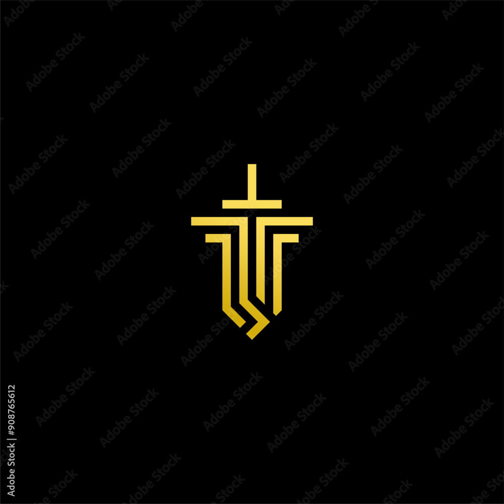 abstract letter LF and sword logo concept for law firm company abstract letter LF and sword logo concept for law firm company