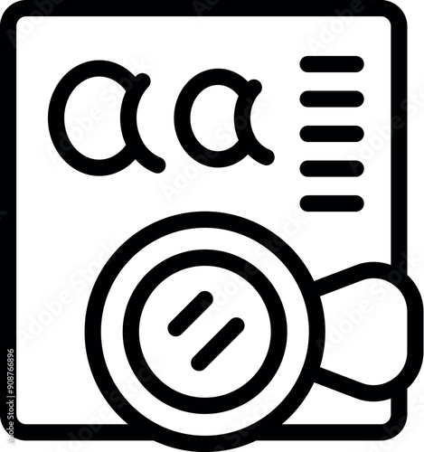 Magnifying glass is inspecting a text document, symbolizing the process of proofreading and editing for accuracy and clarity