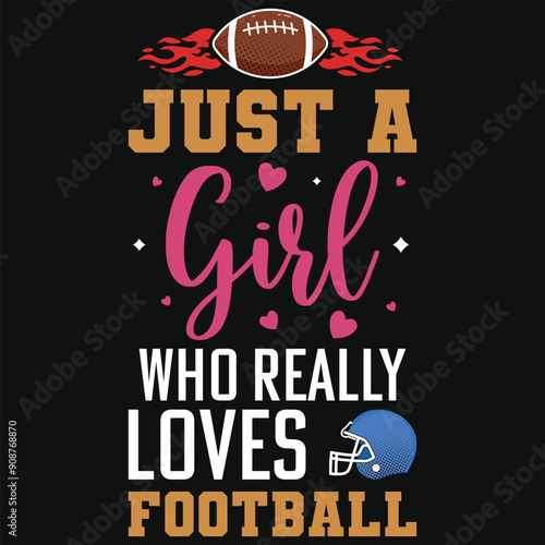 Just a girl who really loves football rugby playing tshirt design