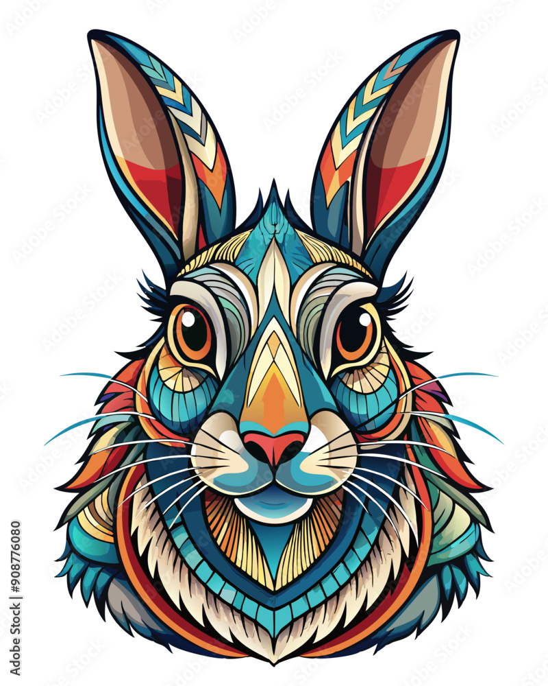 Naklejka premium rabbit vector colorful t-shirt design,rabbit transparent background printable svg design