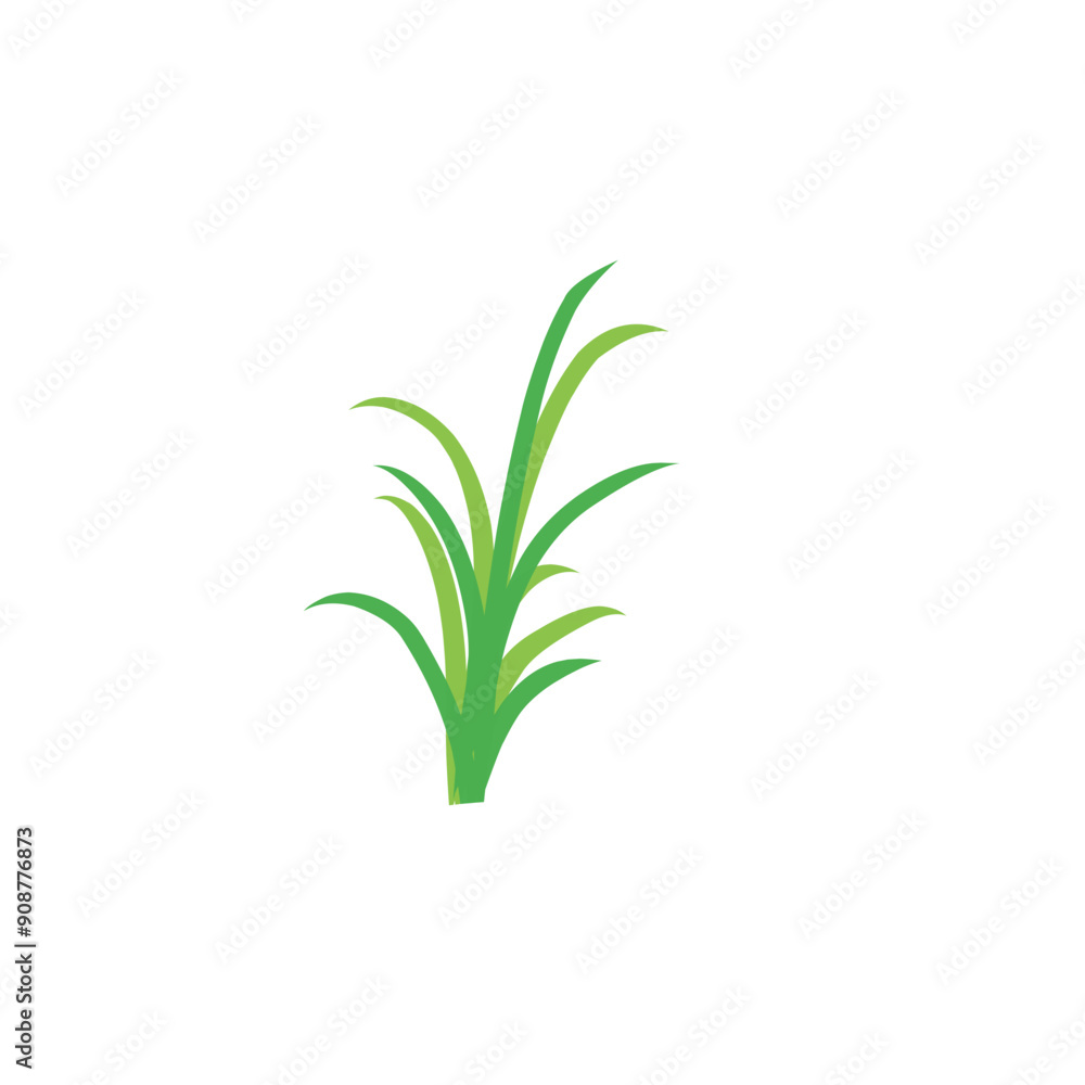 Green grass design flat vector illustration on white background Green grass design flat vector illustration on white background