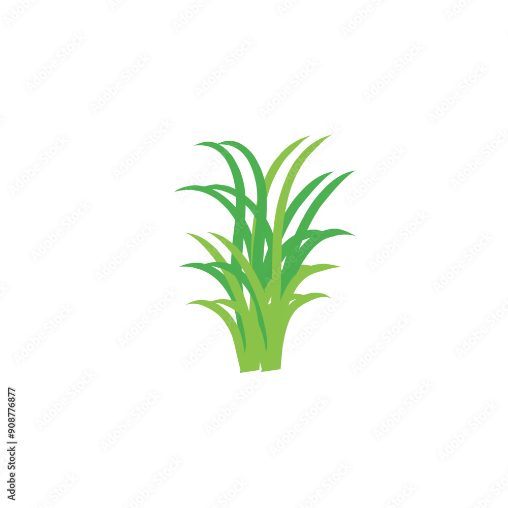 Green grass design flat vector illustration on white background Green grass design flat vector illustration on white background