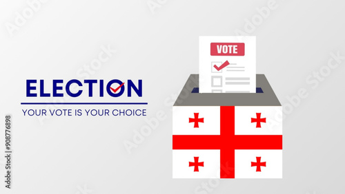 Georgia election 2024 concept, democracy, flag. Vector icon illustration