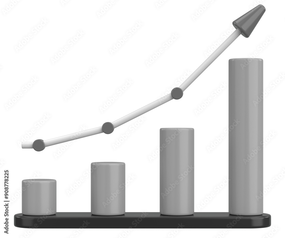 Fototapeta premium 3D Illustration of a Growth Chart.