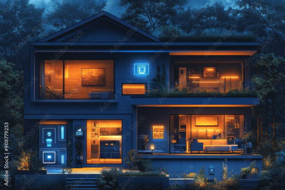 A modern smart home. Generative AI A modern smart home. Generative AI