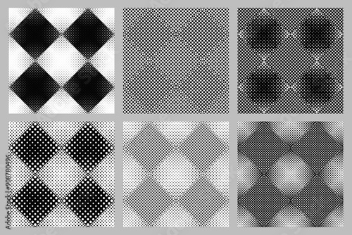 Seamless circle pattern background design collection - abstract  vector graphic