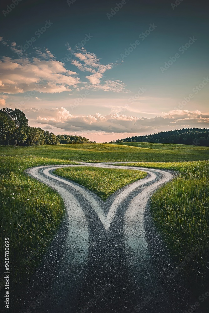 Fototapeta premium road crossroads top view. Selective focus