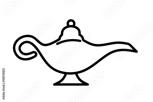 Aladdin's magic lamp vector on white background