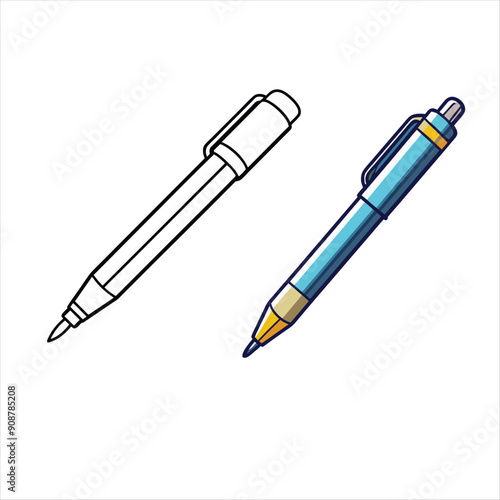 A Pen Vector Art Illustration