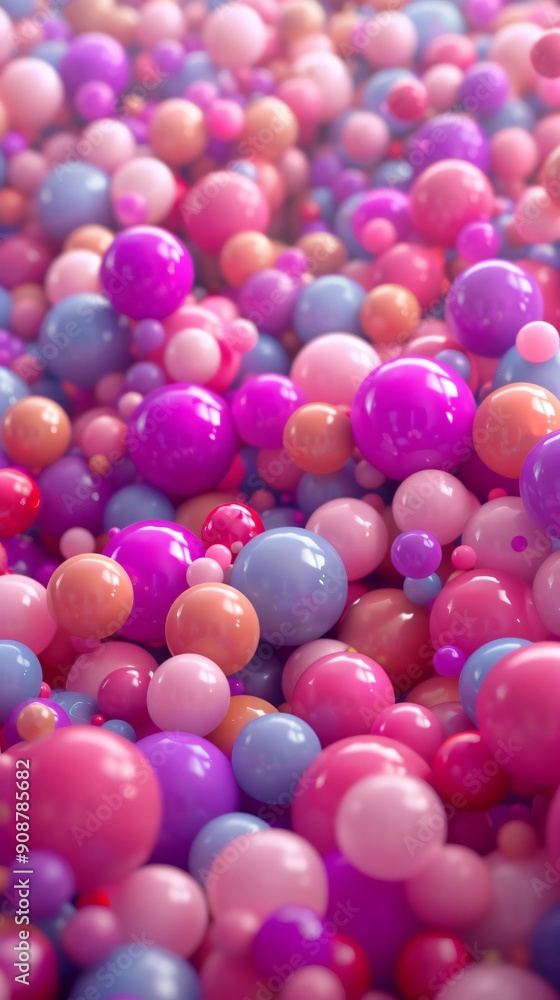 Colorful spheres with shallow depth of field create a vibrant, playful composition Colorful spheres with shallow depth of field create a vibrant, playful composition