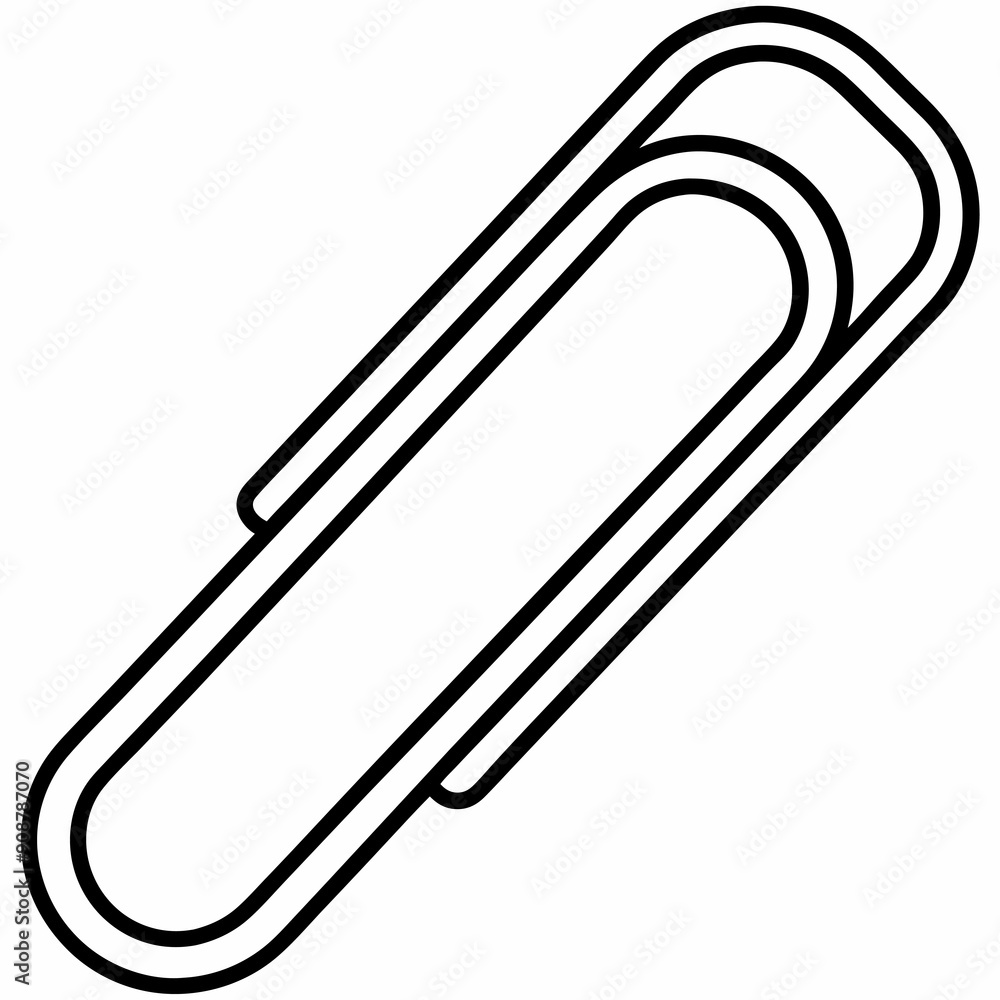 Simple Paper Clip Outline Illustration Simple Paper Clip Outline Illustration