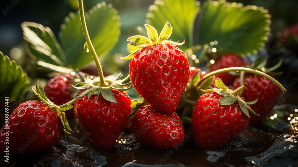 strawberries in a garden