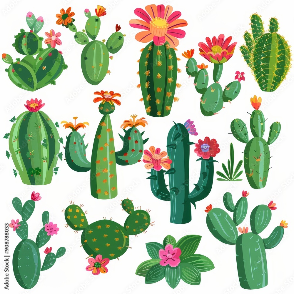 Collection of Colorful Cacti Clip Art Collection of Colorful Cacti Clip Art