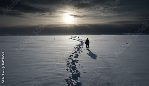 Solitude in a Snowy Landscape