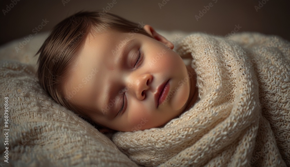 Peaceful Baby Sleeping in Blanket Peaceful Baby Sleeping in Blanket