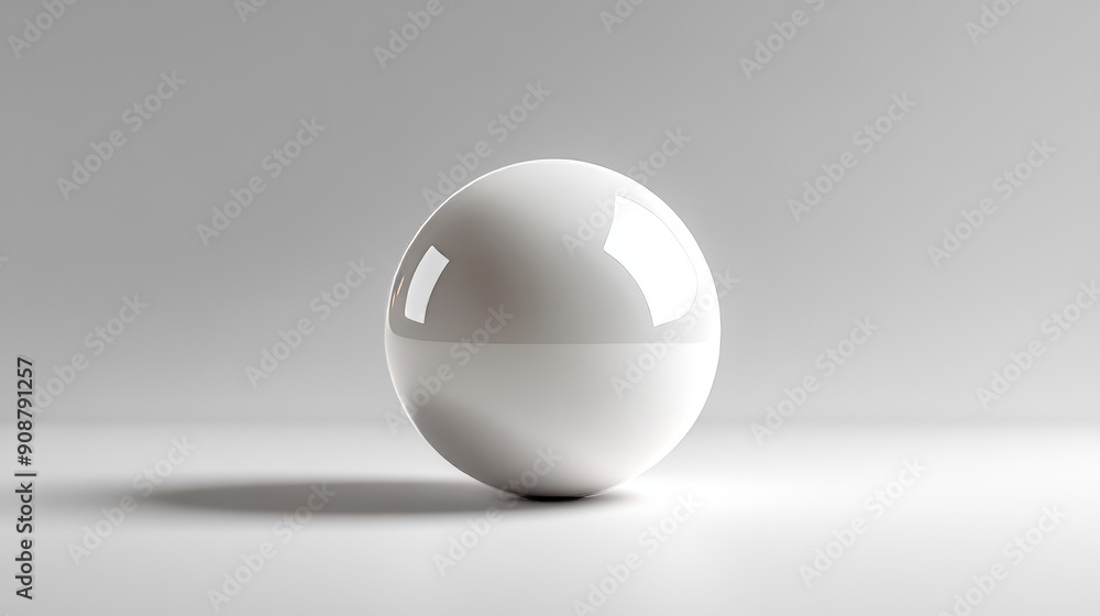 A white ball with a shiny surface A white ball with a shiny surface