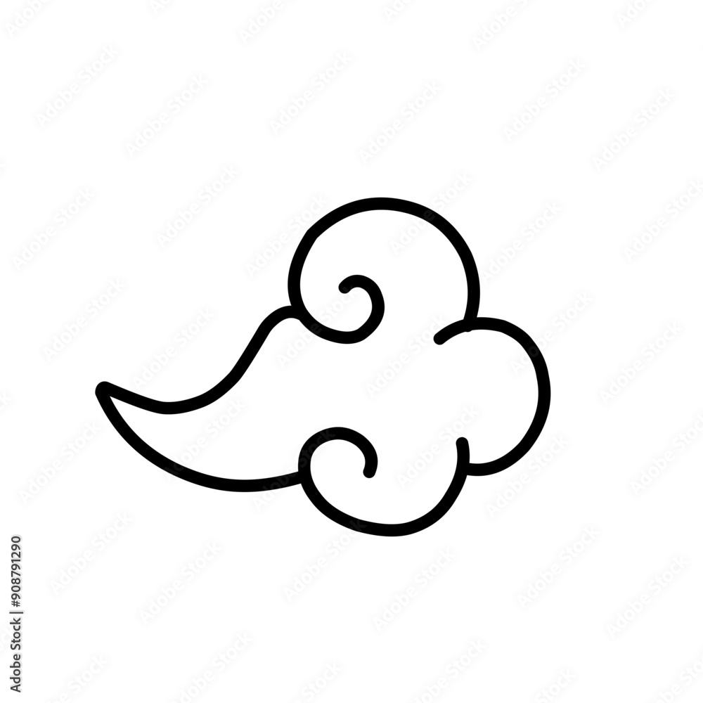 oriental style cloud doodle element vector illustration oriental style cloud doodle element vector illustration