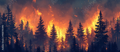 Mountain fires, natural disasters, natural catastrophe, climate change, ecology