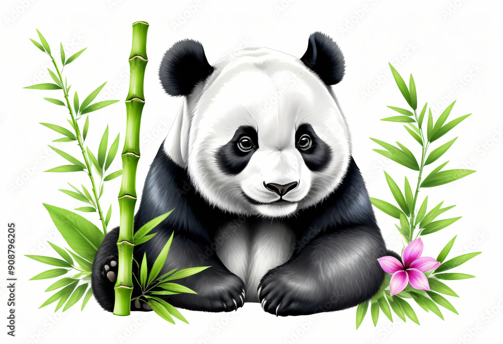 Panda with bamboo Panda with bamboo
