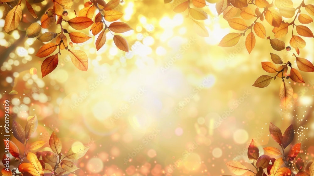 Golden Autumn leaves on a blurred background. Golden Autumn leaves on a blurred background.
