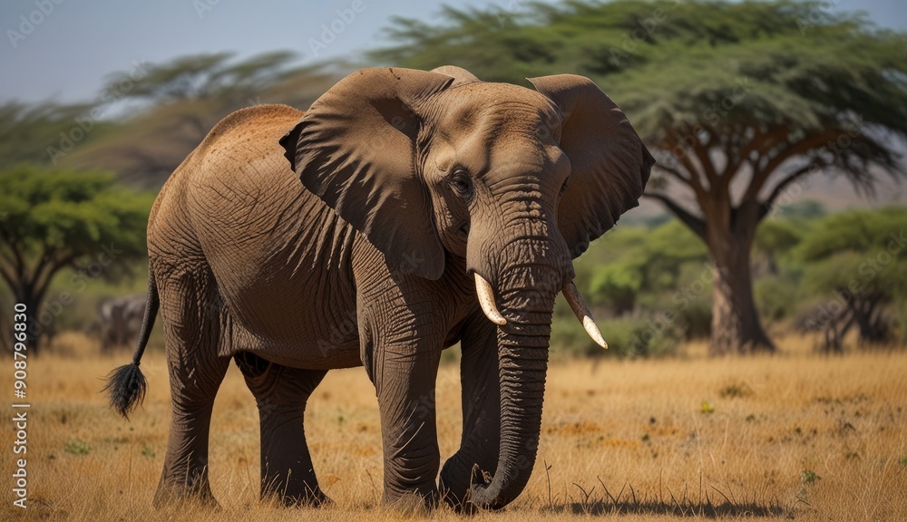 Fototapeta premium Majestic Elephant in Natural Habitat