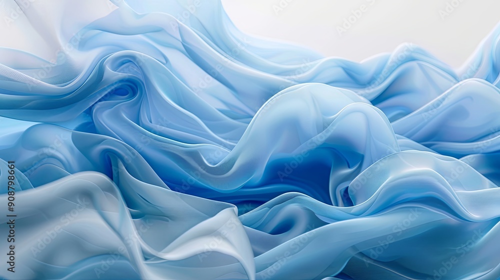 Fototapeta premium Captivating Azure Gradient Featuring Organic and Flowing Forms, Multi-layered Design with Nostalgic Charm. Unique Abstract Art with a 16:9 Aspect Ratio, Embracing Raw Style and Emotional Depth.