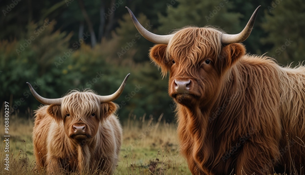 Majestic Highland Cattle in Nature Majestic Highland Cattle in Nature