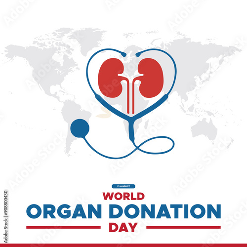 world organ donation day, 13 August organ donation day, world organ donation day stock illustration and editable template. eps file. 