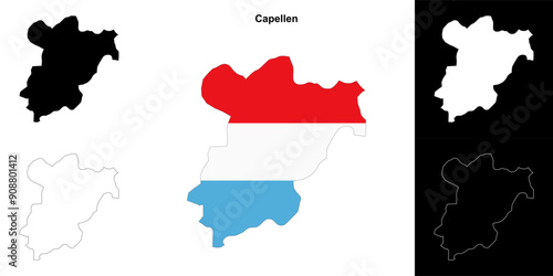 Capellen canton outline map set