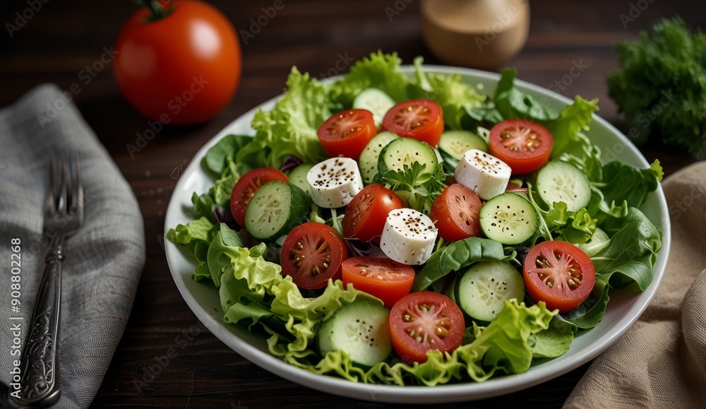 Fresh Garden Salad on a Plate Fresh Garden Salad on a Plate