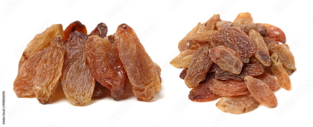 brown raisins on a white background brown raisins on a white background