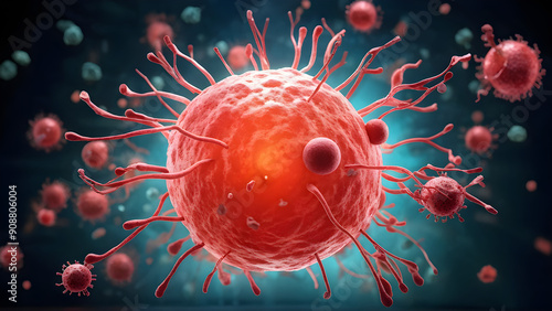 A complete Oncology picture of a cancer cell stressing its aberrant features when compared to a regular cell