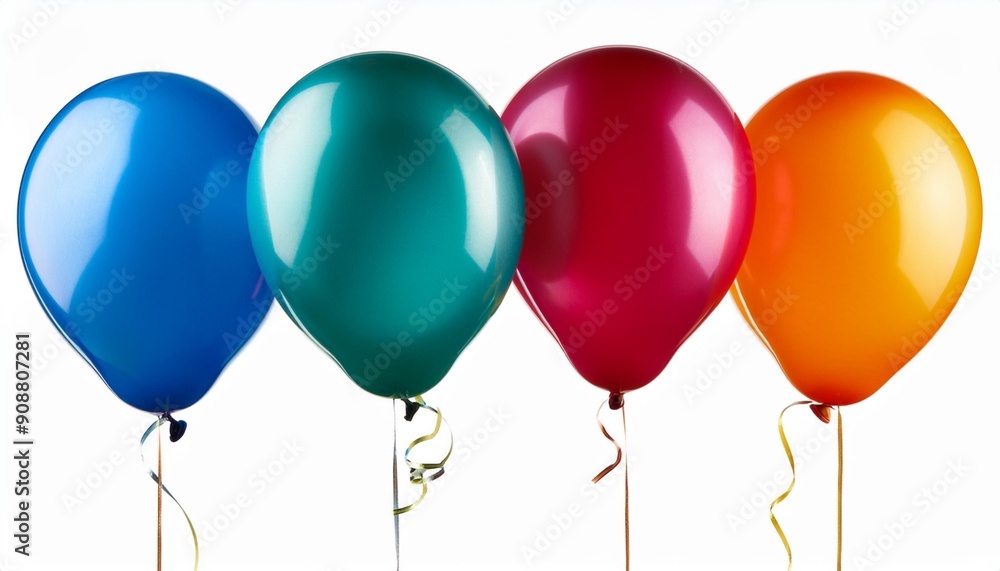 Colorful Party Balloons Isolated on White Background, Clipping Path, Full Depth of Field Colorful Party Balloons Isolated on White Background, Clipping Path, Full Depth of Field